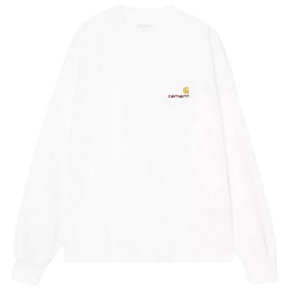 T-shirt Donna Carhartt Wip - W' L/S American Script T-Shirt - Bianco