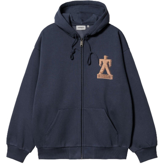 Giacche Uomo Carhartt Wip - Hooded Built Sweat Jacket - Blu