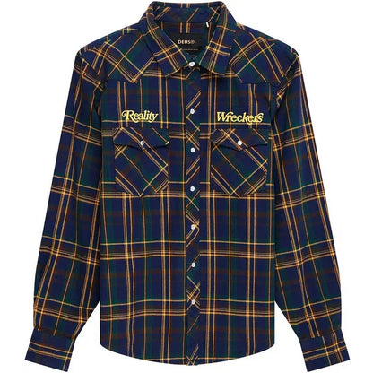 Camicie casual Uomo Deus Ex Machina - Reality Wreckers Check Shirt - Blu