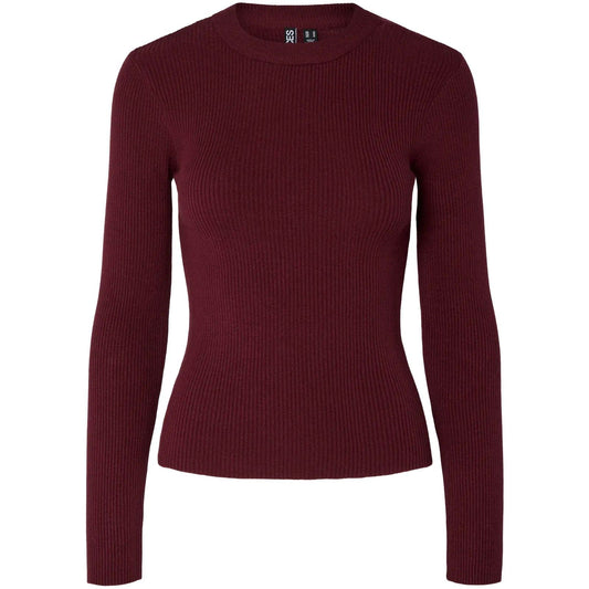 Maglie Donna Pieces - Pcmira New Ls O-Neck Knit Noos Bc - Bordeaux