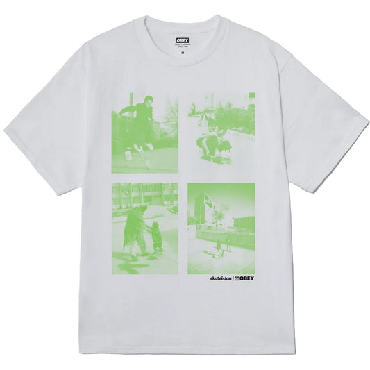 T-shirt Uomo Obey - Skateistan/Obey Child Photo Tee - Bianco