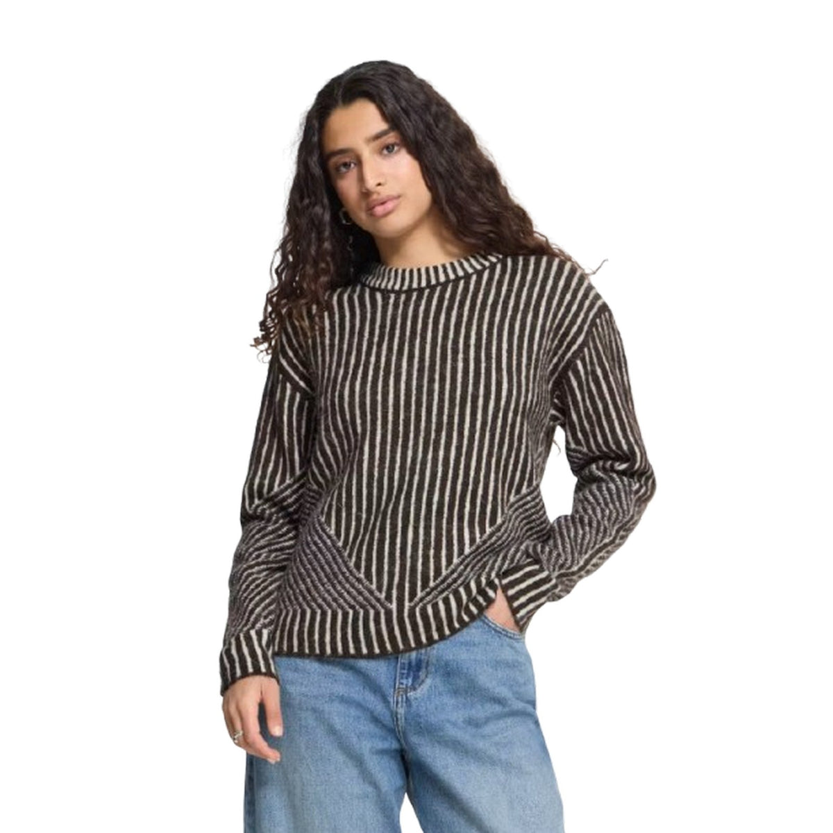 Maglioni Donna Ichi - Ihkamara Ls Stripe5 - Marrone