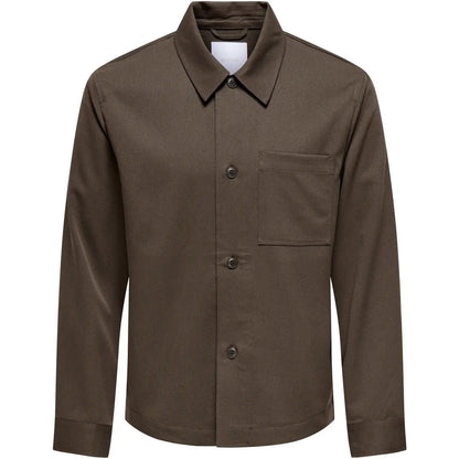Camicie casual Uomo Only & Sons - Onsmiro Reg 0346 Overshirt Frml - Marrone