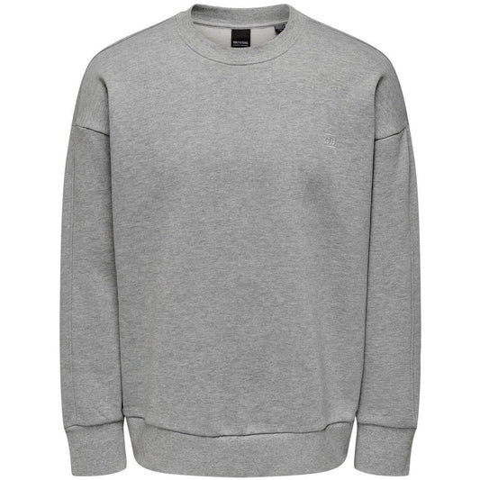 Felpe senza cappuccio Uomo Only & Sons - Onsdan Life Rlx Heavy Sweat Crew Noos - Grigio