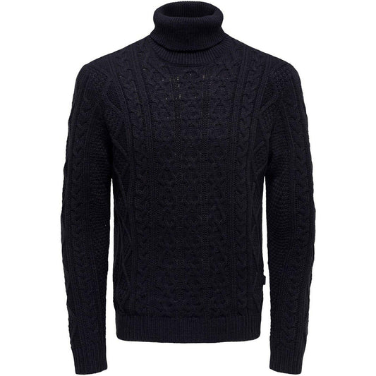 Maglioni Uomo Only & Sons - Onsrigge Reg 3 Cable Roll Neck Knit - Blu