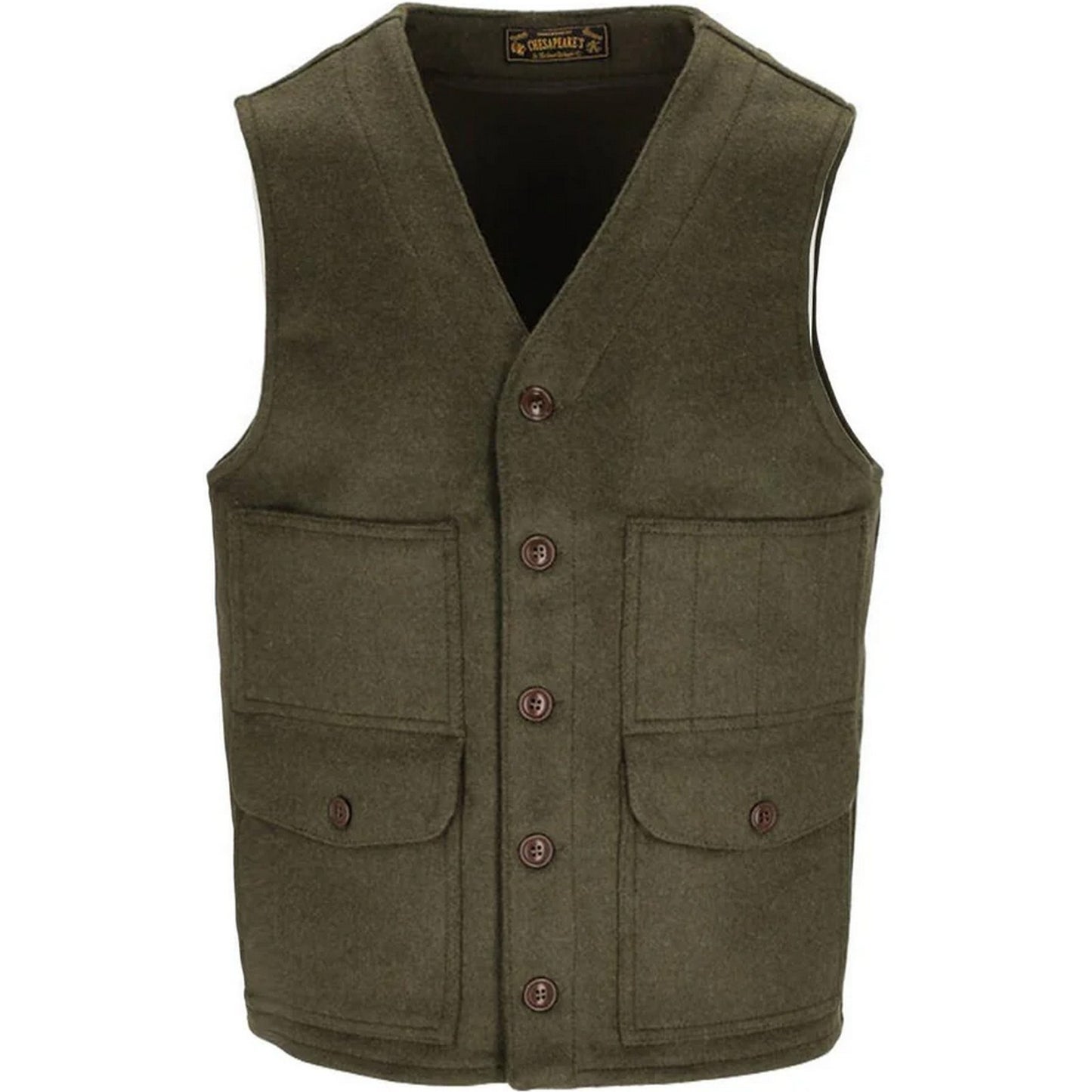 Gilet Uomo Chesapeake's - Chesapeake's Outdoor Heavy Weight Wool vest Oregon - Verde