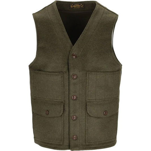 Gilet Uomo Chesapeake's - Chesapeake's Outdoor Heavy Weight Wool vest Oregon - Verde