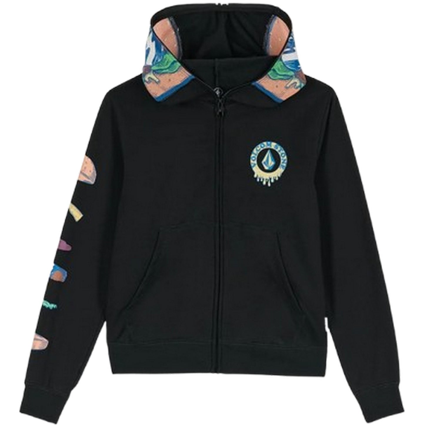 Felpe con cappuccio Bambino Volcom - Iconic Stone Gid Zip - Nero