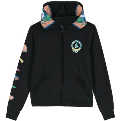 Felpe con cappuccio Bambino Volcom - Iconic Stone Gid Zip - Nero