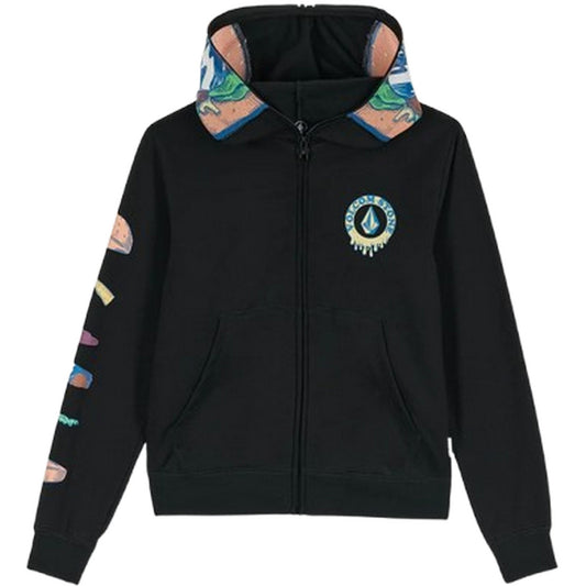 Felpe con cappuccio Bambino Volcom - Iconic Stone Gid Zip - Nero