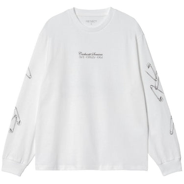 T-shirt Donna Carhartt Wip - W' L/S Safety Pin T-Shirt - Bianco