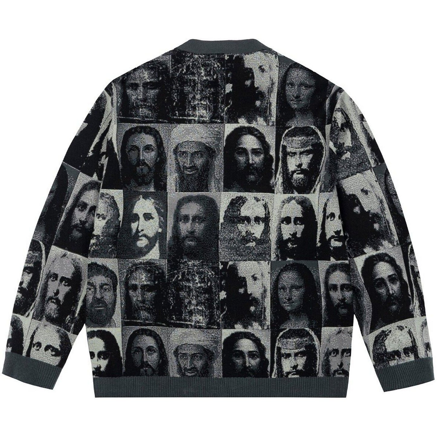 Cardigan Uomo Propaganda - Jacquard Cardigan Relaxed Fit Mugshot Jeez - Multicolore