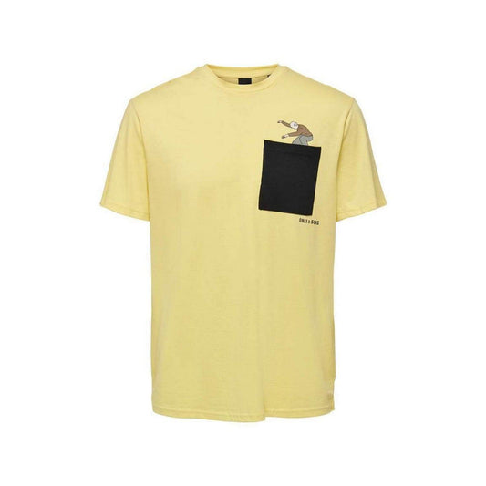 T-shirt Uomo Only & Sons - Onsisac Reg Ss Pocket Tee Cs - Giallo