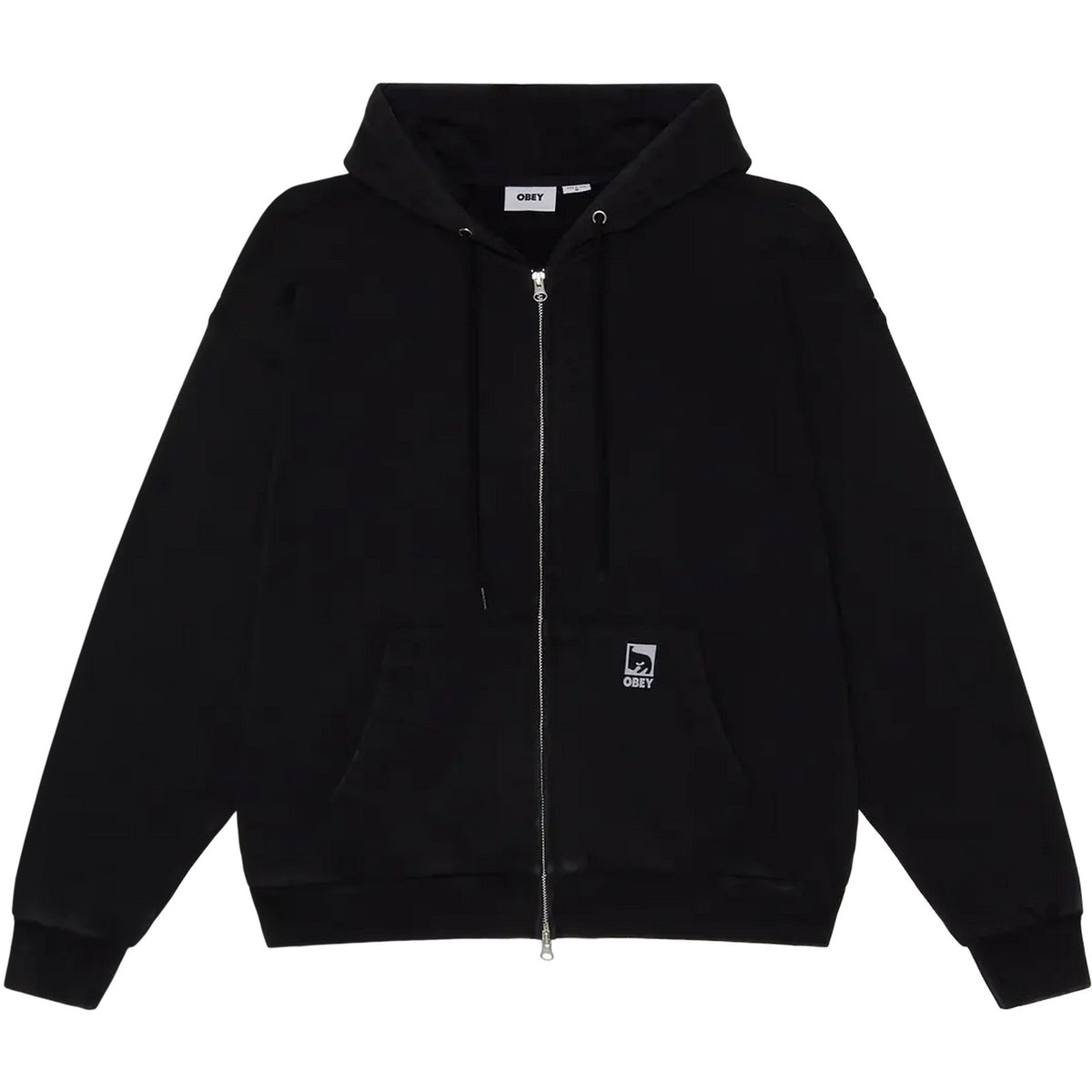 Felpe con cappuccio Uomo Obey - Obey Post Zip Hood Fleece - Nero