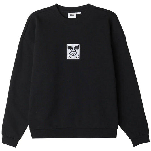 Felpe senza cappuccio Unisex Obey - Icon Extra Heavy Crew Ii Fleece - Nero