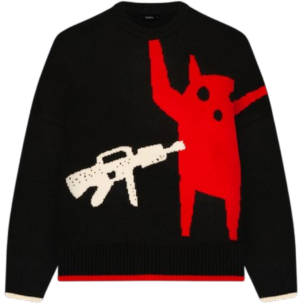 Felpe senza cappuccio Uomo Dolly Noire - Who's Evil? Boxy Sweater - Nero