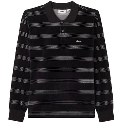 Polo a manica lunga Uomo Obey - Demand Polo Ls - Nero