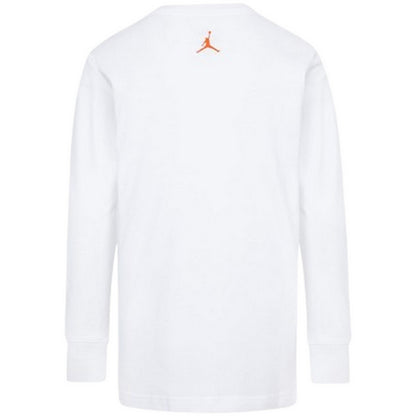 Maglie a manica lunga Ragazzi Unisex Jordan - Jdb Up In Flames Ls Tee - Bianco