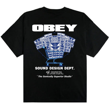 T-shirt Uomo Obey - Obey Sound Design Dept. Tee - Nero