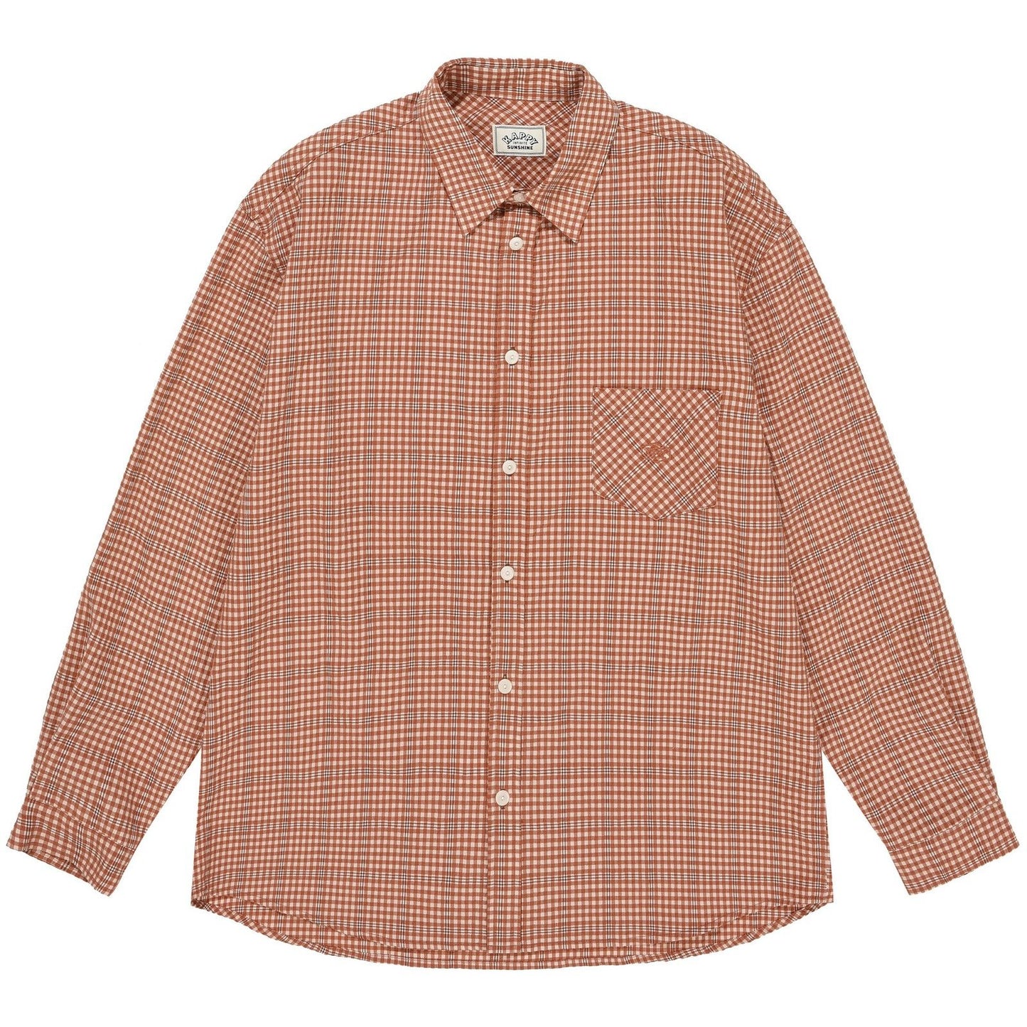 Camicie casual Unisex KAPPY DESIGN - Vintage Check Shirt - Arancione