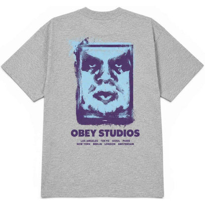 T-shirt Uomo Obey - Obey Chalky Icon Tee - Grigio