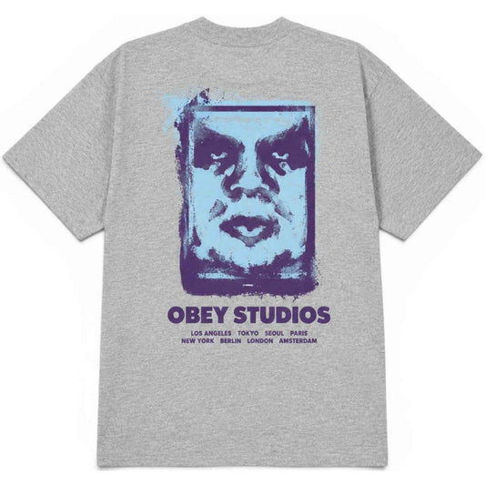 T-shirt Uomo Obey - Obey Chalky Icon Tee - Grigio
