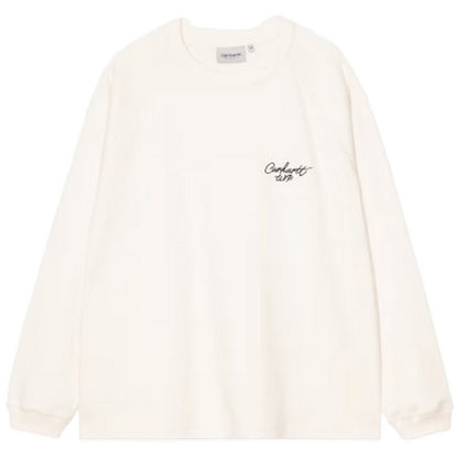 Maglie a manica lunga Uomo Carhartt Wip - L/S Signature Rib T-Shirt - Bianco