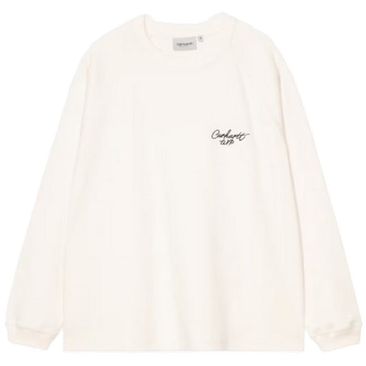 Maglie a manica lunga Uomo Carhartt Wip - L/S Signature Rib T-Shirt - Bianco