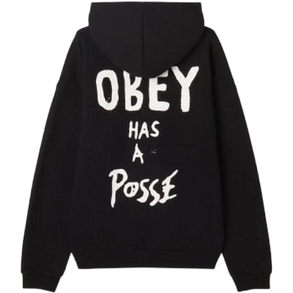 Felpe con cappuccio Uomo Obey - Obey Posse Extra Heavy Hood Fleece - Nero