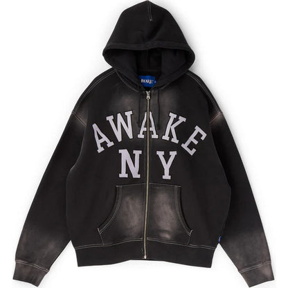 Felpe con cappuccio Uomo Awake - Collegiate Arch Zip Hoodie - Nero