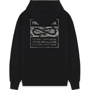 Felpe con cappuccio Uomo Propaganda - Zip Hoodie Label Camo - Nero