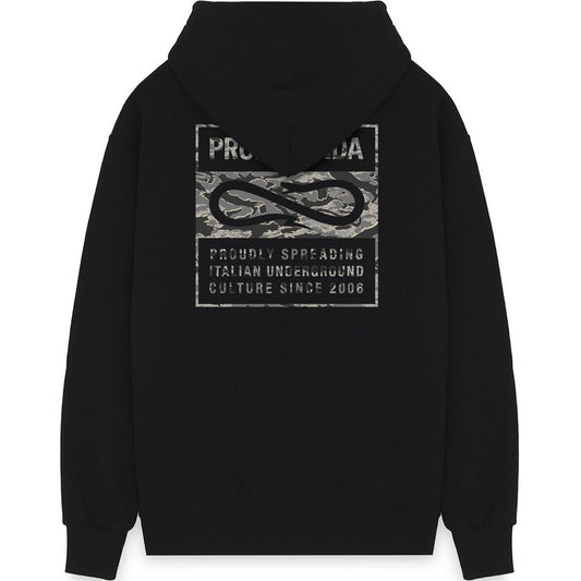 Felpe con cappuccio Uomo Propaganda - Zip Hoodie Label Camo - Nero