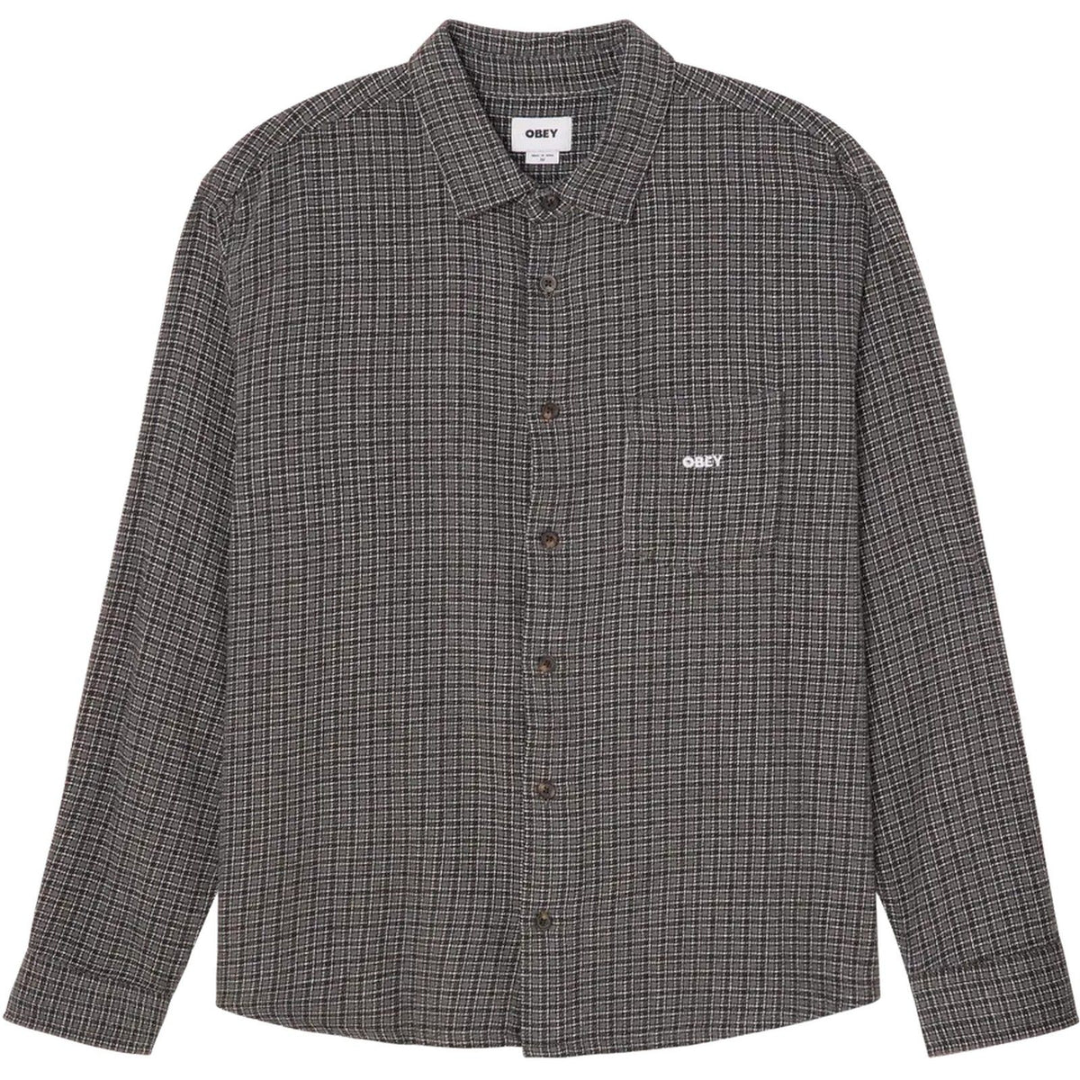 Maglie a manica lunga Uomo Obey - Bigwig Jack Woven Ls - Nero