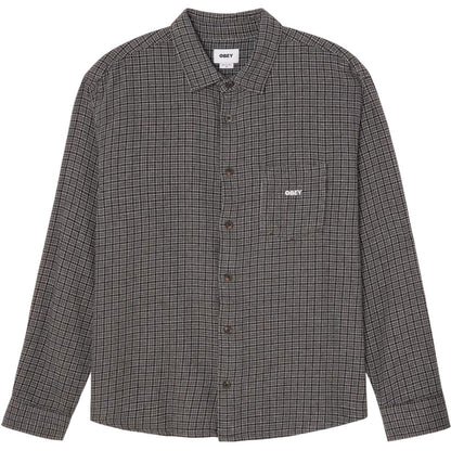 Maglie a manica lunga Uomo Obey - Bigwig Jack Woven Ls - Nero