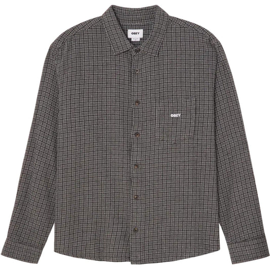 Maglie a manica lunga Uomo Obey - Bigwig Jack Woven Ls - Nero