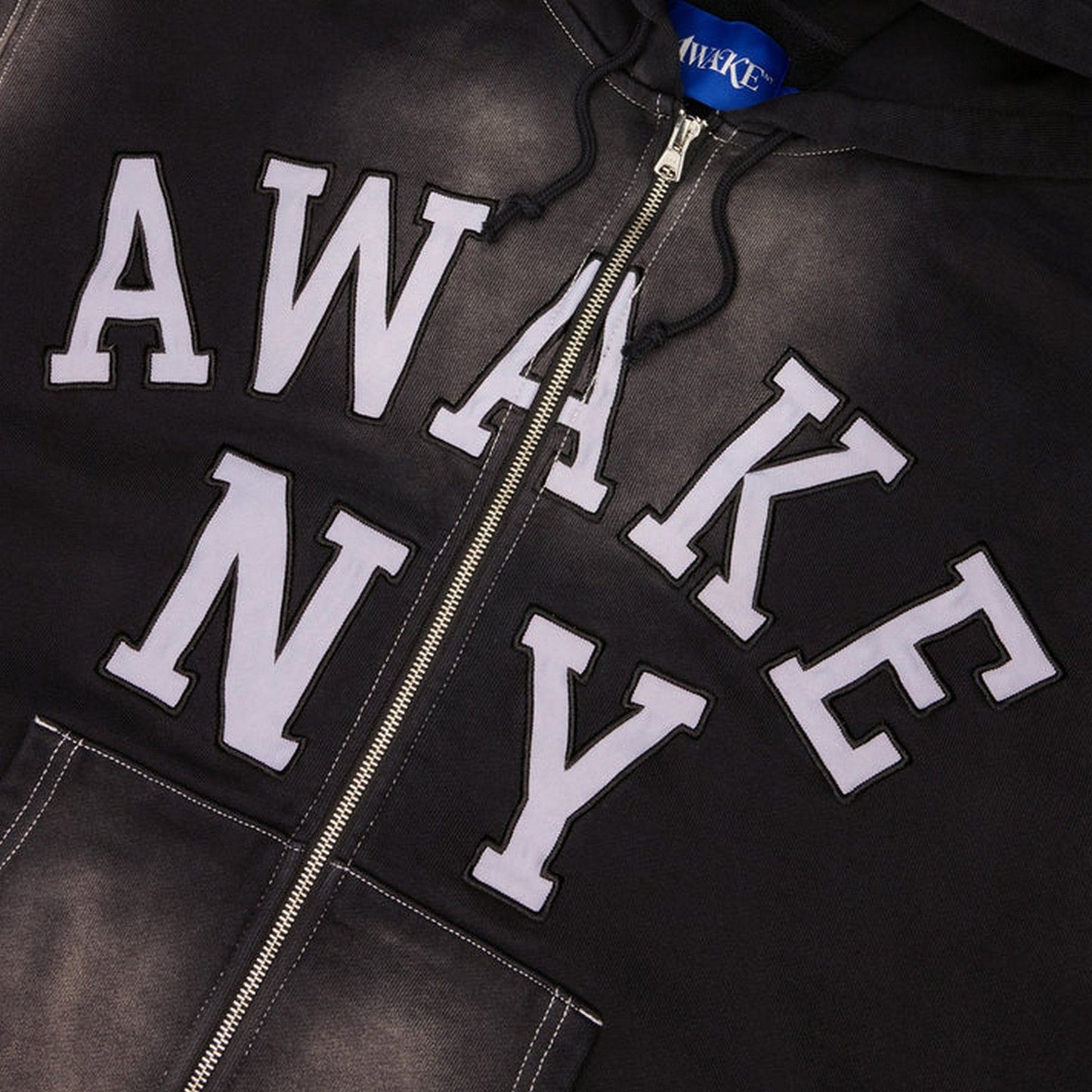 Felpe con cappuccio Uomo Awake - Collegiate Arch Zip Hoodie - Nero