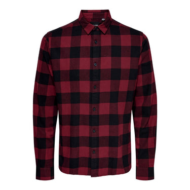 Camicie casual Uomo Only & Sons - Gudmund Life Ls Checked Shirt Noos - Rosso
