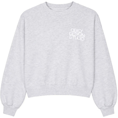 Maglie Donna Obey - Obey Design Studio Cropped Crew Fleece - Grigio