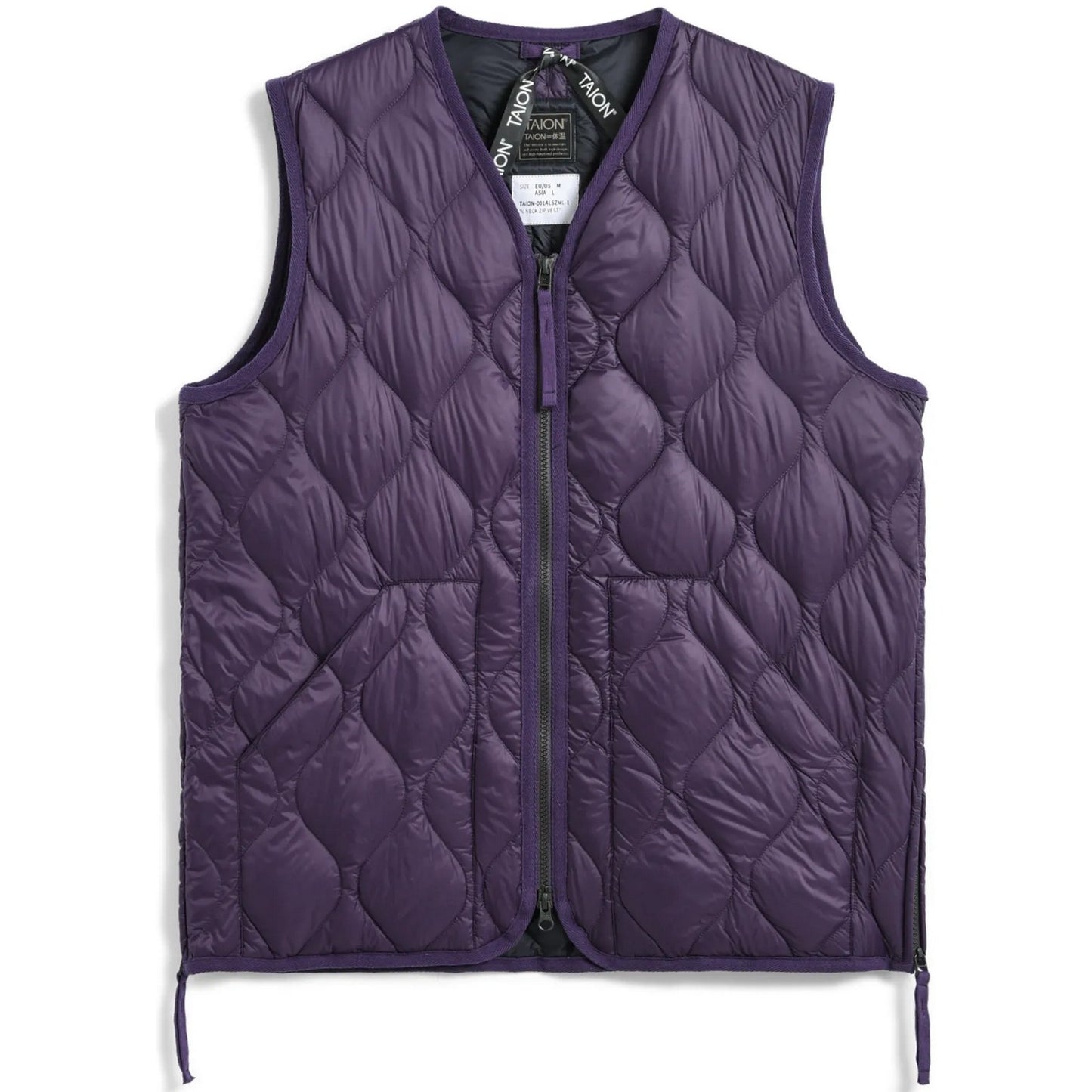 Gilet Unisex Taion - Military V Neck W-Zip Down Vest - Viola