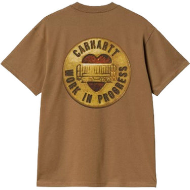T-shirt męski Carhartt Wip – T-shirt z guzikami S/S – Brązowy