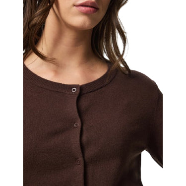 Cardigan Donna Pieces - Pcnora Ls O-Neck Knit Cardigan Noos Bc - Marrone
