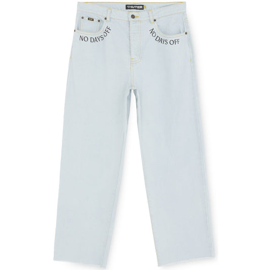 Pantaloni Uomo Iuter - Fringed Baggy Denim Pants - Blu
