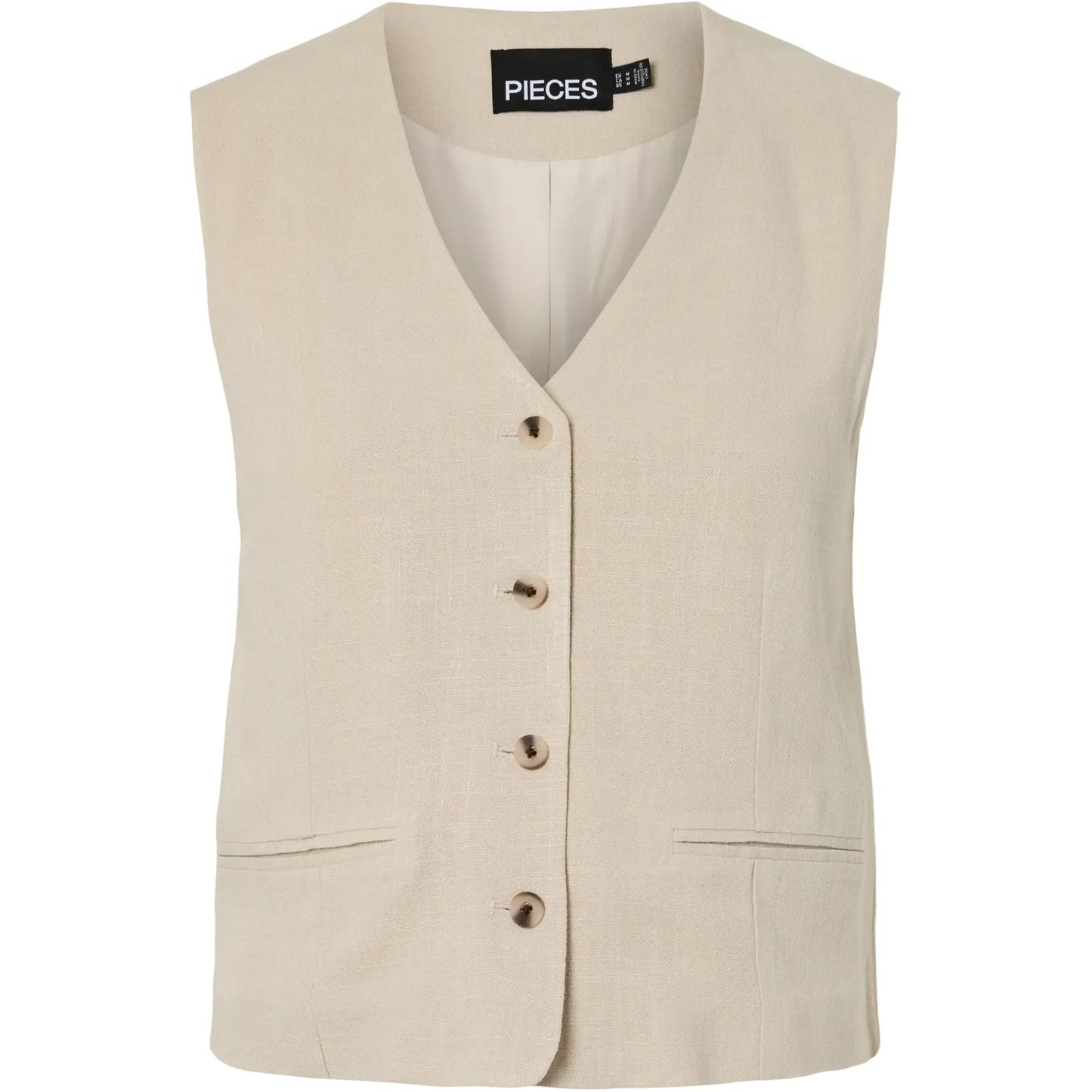 Gilet Donna Pieces - Pcvinsty Short Vest - Grigio