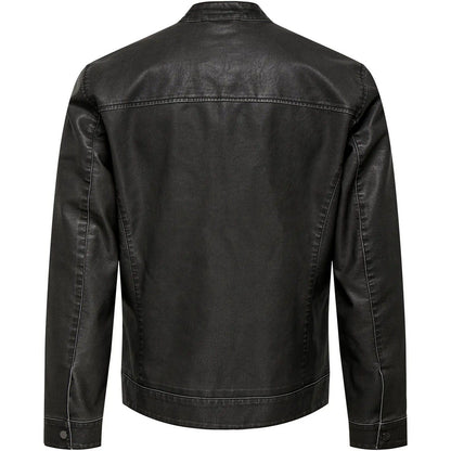 Giubbini Uomo Only & Sons - Onsmike Pu Racer Jacket Otw Vd - Nero