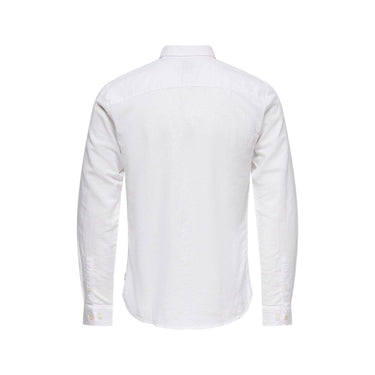 Camisas informales de hombre Only & Sons - Onscaiden Life Ls Solid Linen Shirt Noos - Blanco