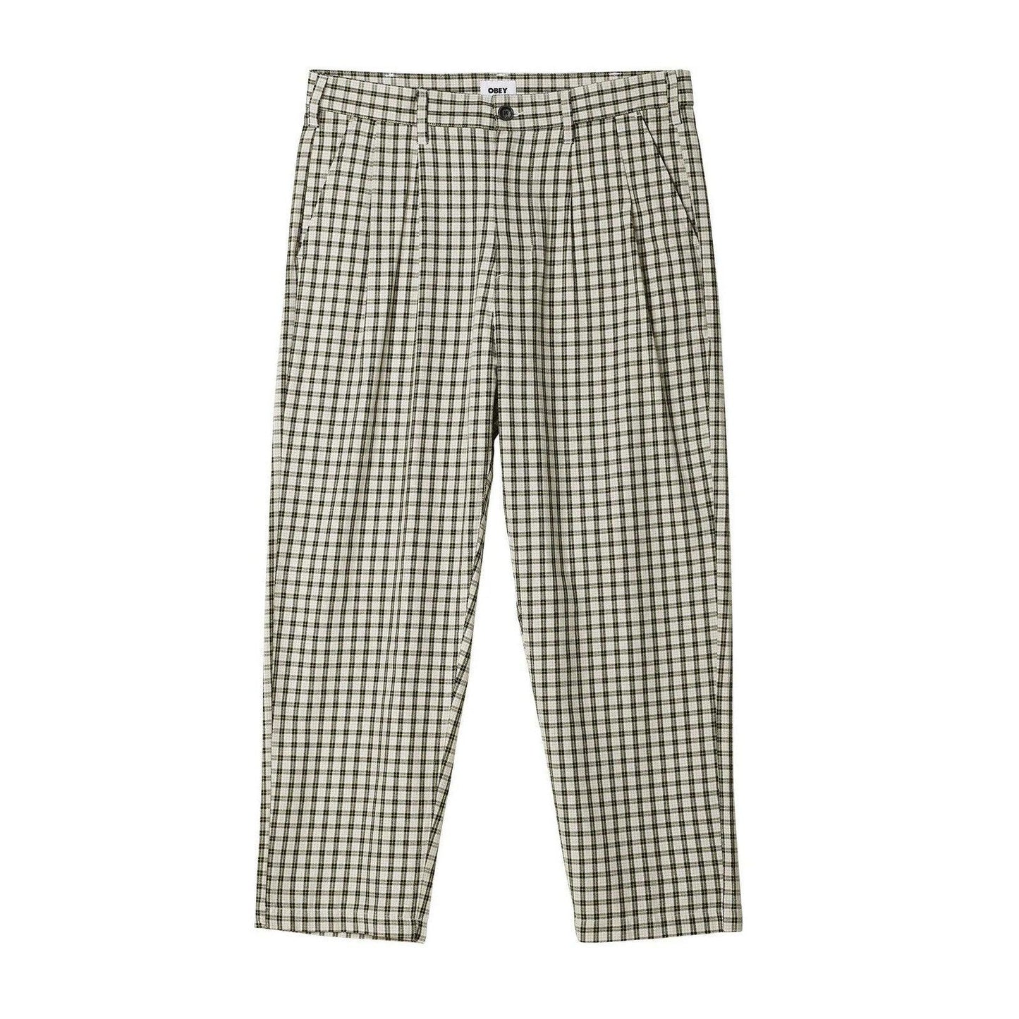 Pantaloni Unisex Obey - Fubar Pleated Plaid Pant - Multicolore