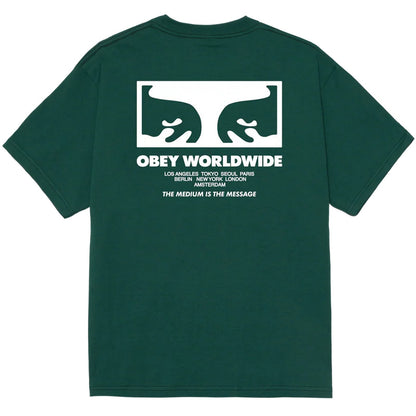T-shirt Uomo Obey - Obey The Medium Is The Message Tee - Verde