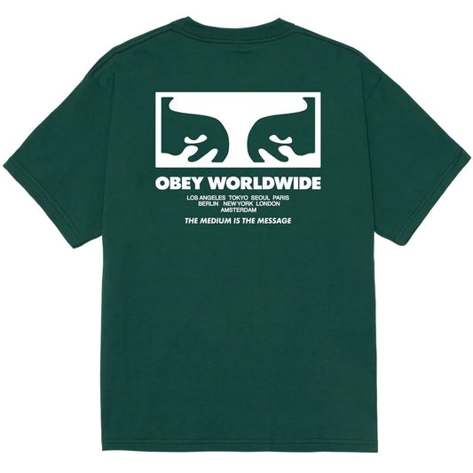 T-shirt Uomo Obey - Obey The Medium Is The Message Tee - Verde
