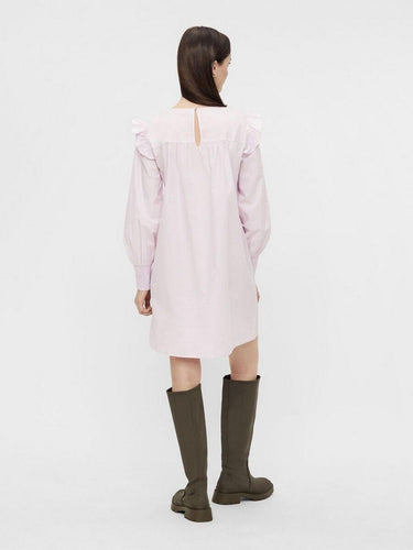Sukienki codzienne Damskie Kawałki - Pcgeraldine Ls Dress Bc - Różowy