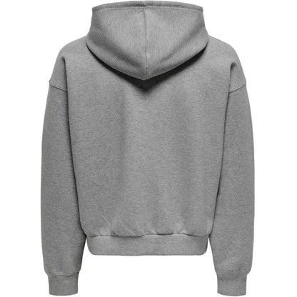 Felpe con cappuccio Uomo Only & Sons - Onsgoyle Boxy Ls Scuba Zip Hoodie Sweat - Grigio